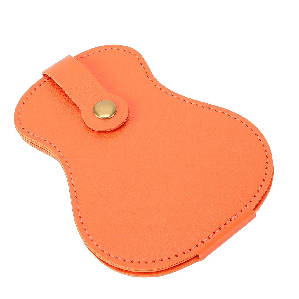 Guitar Shaped Guitar Pick Holder Stylish PU Leather Picks Storage Bag for Guitar Lovers 18 Slots Orange