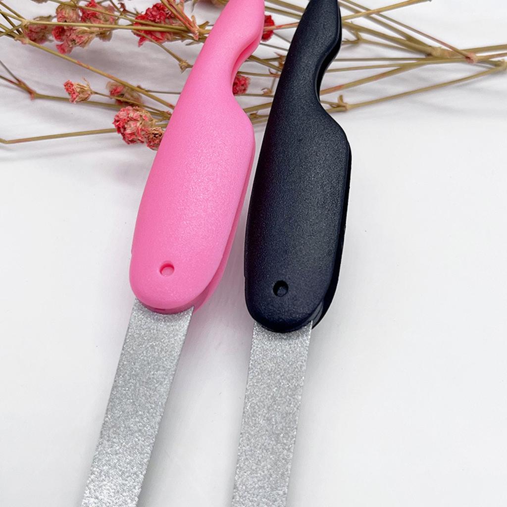Stainless Steel Double-sided Frosted Nail File Polishing Tool Folding File Strip Sanding File