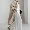 Printemps Automne Femmes Coton et Lin Chemises Robes Poches Fente Latérale Droite Décontracté Ample Robes Féminines