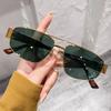 Trendy Punk Metal Frame Pilot Sunglasses Women Men Brand Designer Retro Luxury Black Green Lens Shades Sun Glasses Male