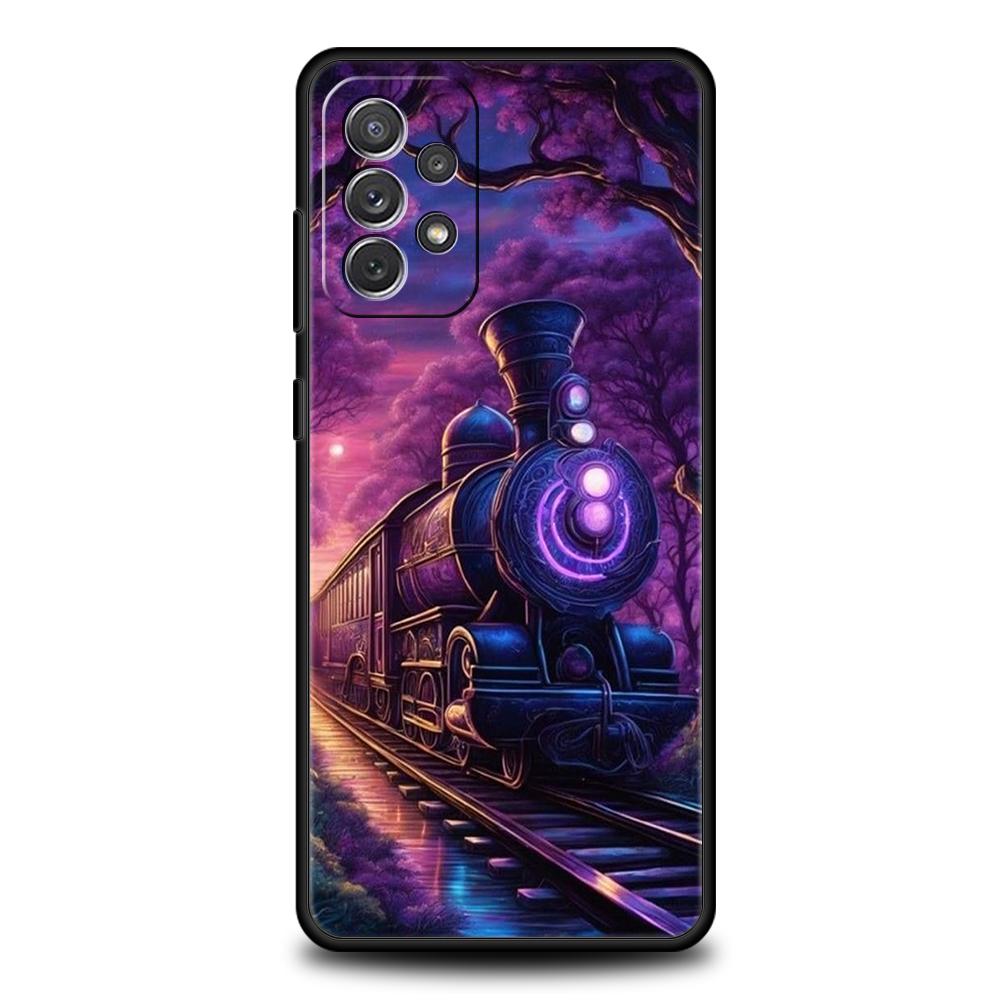 Cartoon Train Phone Case for Samsung Galaxy A15 A14 A25 A54 A34 A51 A71 A72 A73 A32 A52 A52S A11 A21S A31 A41 5G Soft Shell Bags