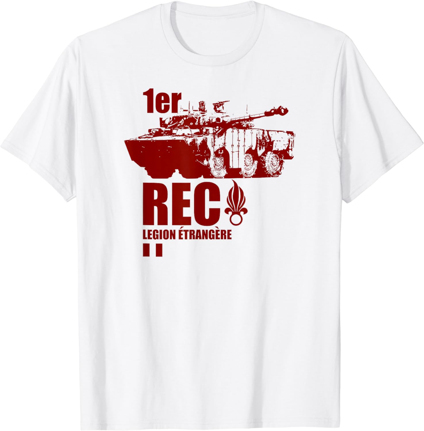 

1er REC Légion Étrangère Men T-Shirt Short Sleeve Casual 100% Cotton T Shirts S