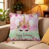 Unicorn Birthday Decor Rainbow Unicorn Personalized Pillow Dust Cover Bedroom Kids Party Decor Pillowcase Birthday Children Gift