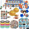 One Piece Luffy Birthday Party Supplies Boy Baby Shower Decoration with Tableware Keychains Gift Bags Candy Box Sticker Balloons