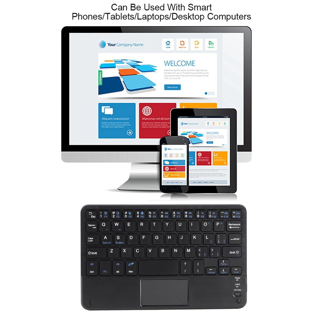 7 Inch Wireless Ultra Slim Touchpad Scissors Feet Design for Bluetooth Keyboard