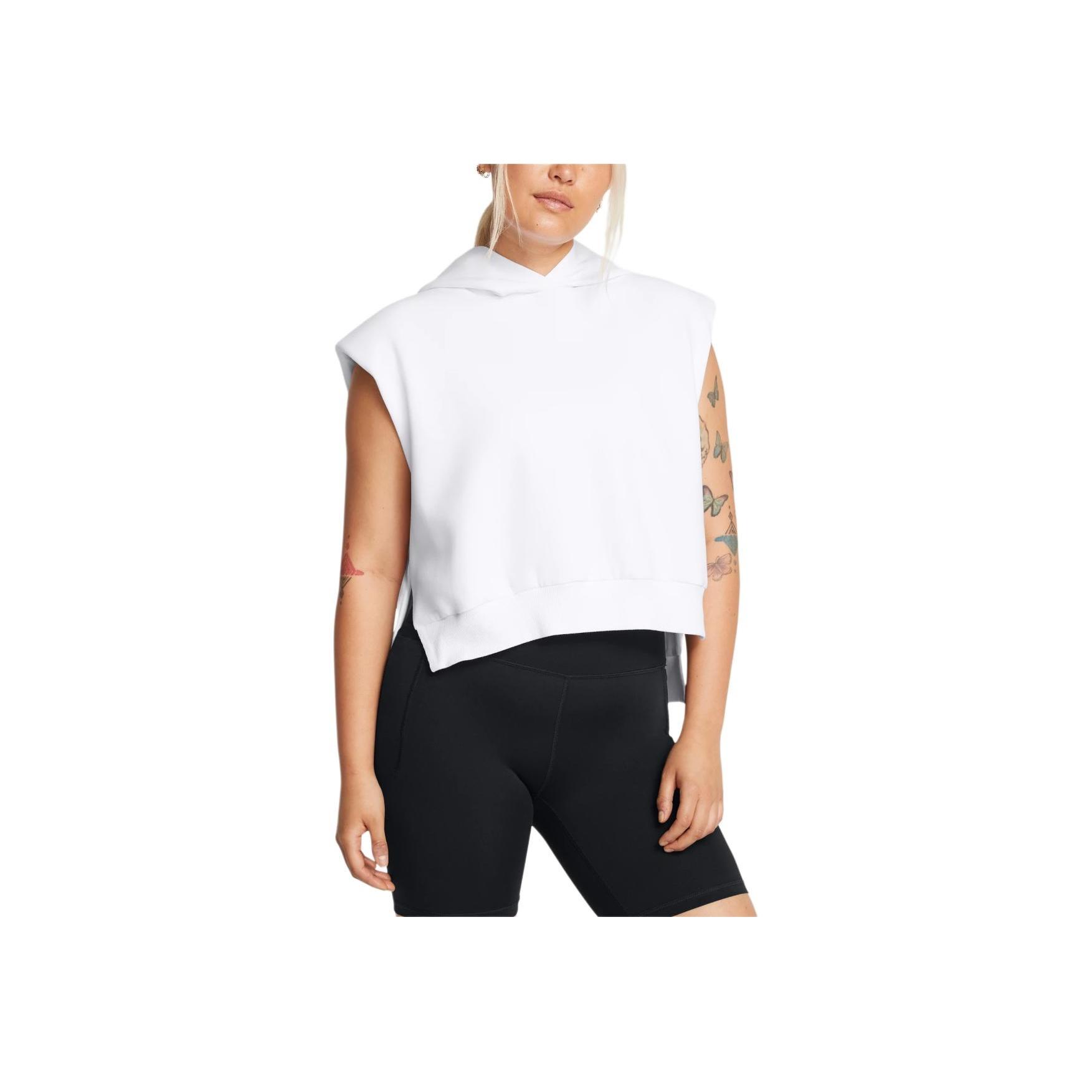 

Under Armour Неудержимая флисовая толстовка без рукавов женская толстовка с капюшоном белая 1386489-100 XL