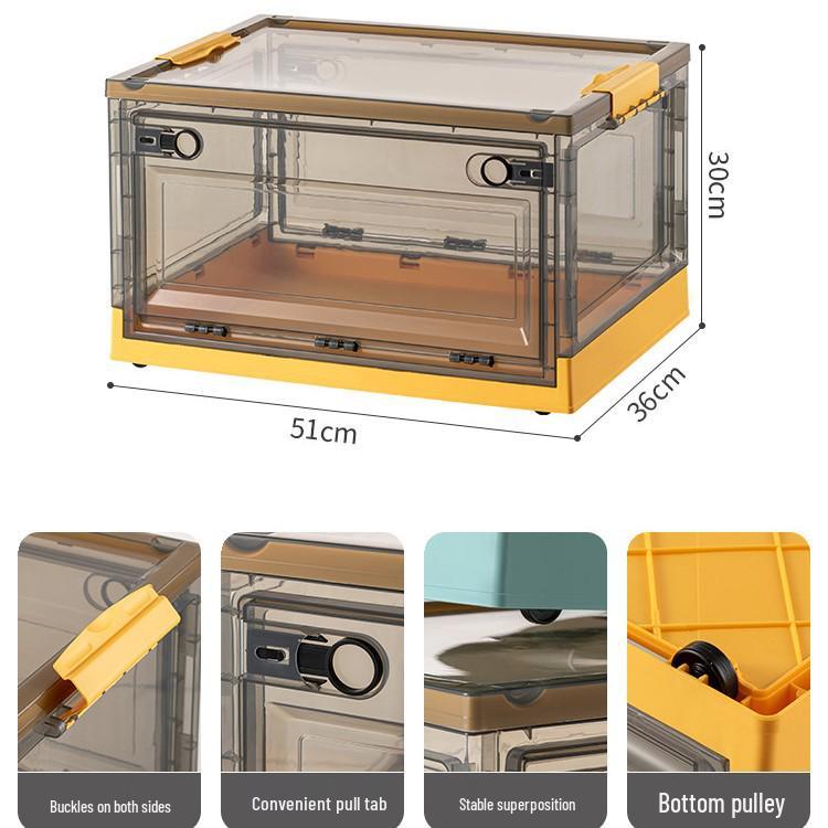 Large Outdoor Portable Transparent Foldable Storage Box for Clothes, Toys, Snacks, Books - Dustproof and Ideal for Home Use.