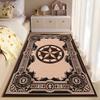 Elegant Star Motif Brown Rug Non-slip Rug Suitable for Living Room and Bedroom Sofas.
