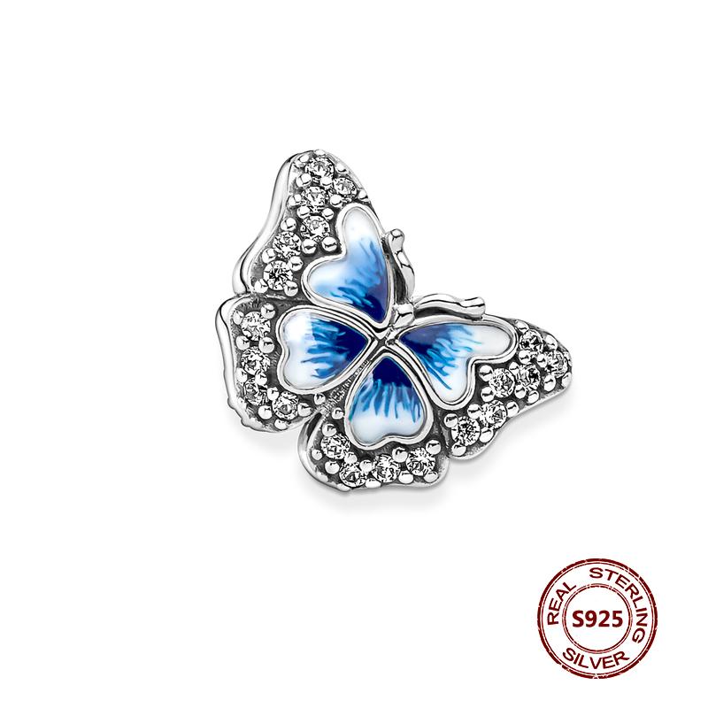 Charms camaleonte adatti a braccialetti originali alla moda in argento 925 con zircone, perlina a forma di polpo e tartaruga, ciondolo a forma di farfalla e lucciola, fai da te per realizzare gioielli