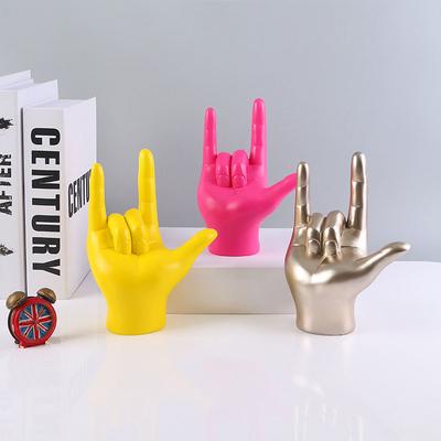 Home Decor Gift I Love You Sign Language Hand Statue Mould Resin Crafts Figurine Abstraction Home Decoration Sculpture Ornaments