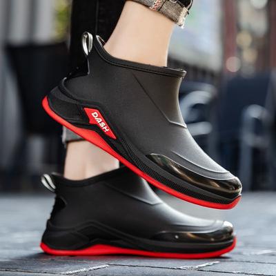 Herren Kurzer PVC Outdoor Regenstiefel Wasserdicht Langlebig Rutschfest Angelarbeitsschuh für Herren