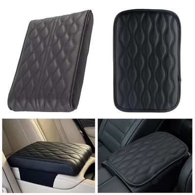 Welle Stickerei PU Leder Auto Armlehnenbox Pad Kissen Auto Mittelkonsole Armlehne Sitzbox Erhöhung Weiches Pad Handstütze