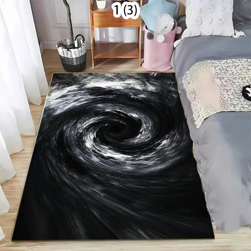 Rug Carpet Mat Non-Slip Storm Vortex Cloudscape Illusion Area Rug for Living Room Bathroom Kitchen Playroom Dramatic Home Decor