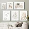 Scandinavian Minimalist Wall Art Poster Abstract Lines Couple Woman Canvas Poster Home Bedroom Living Room Decoration Gift