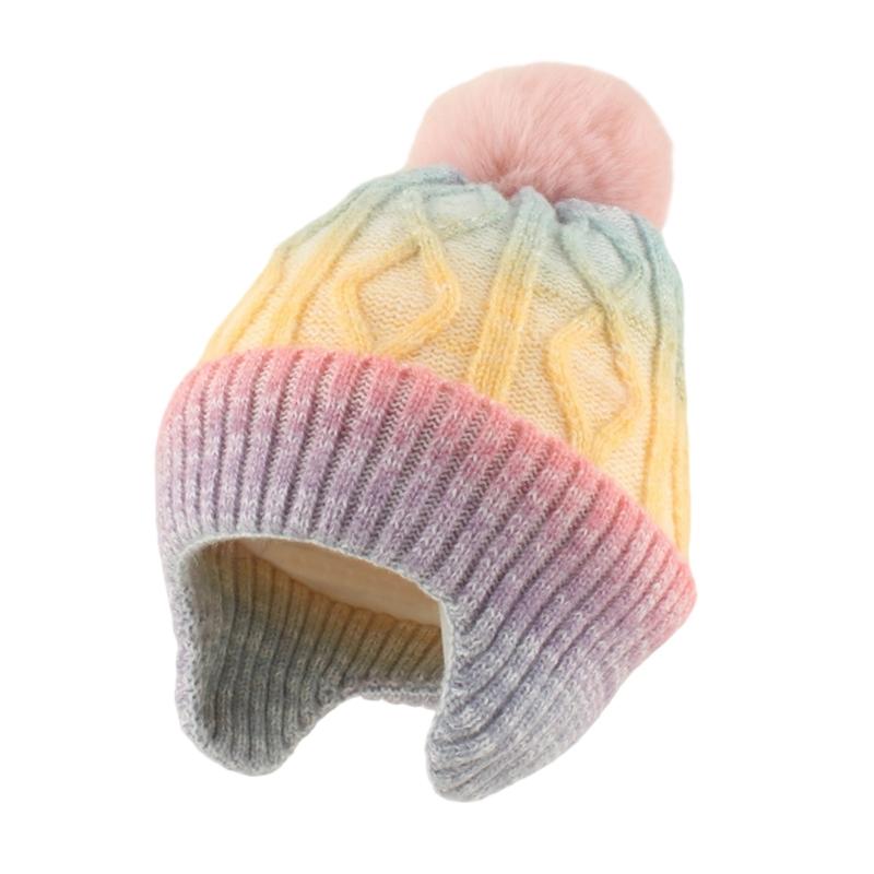 Soft Sheep Plush Fleece Lined Ear Flap Winter Hat For Kids 2 7 Years Cold Weather Outdoor