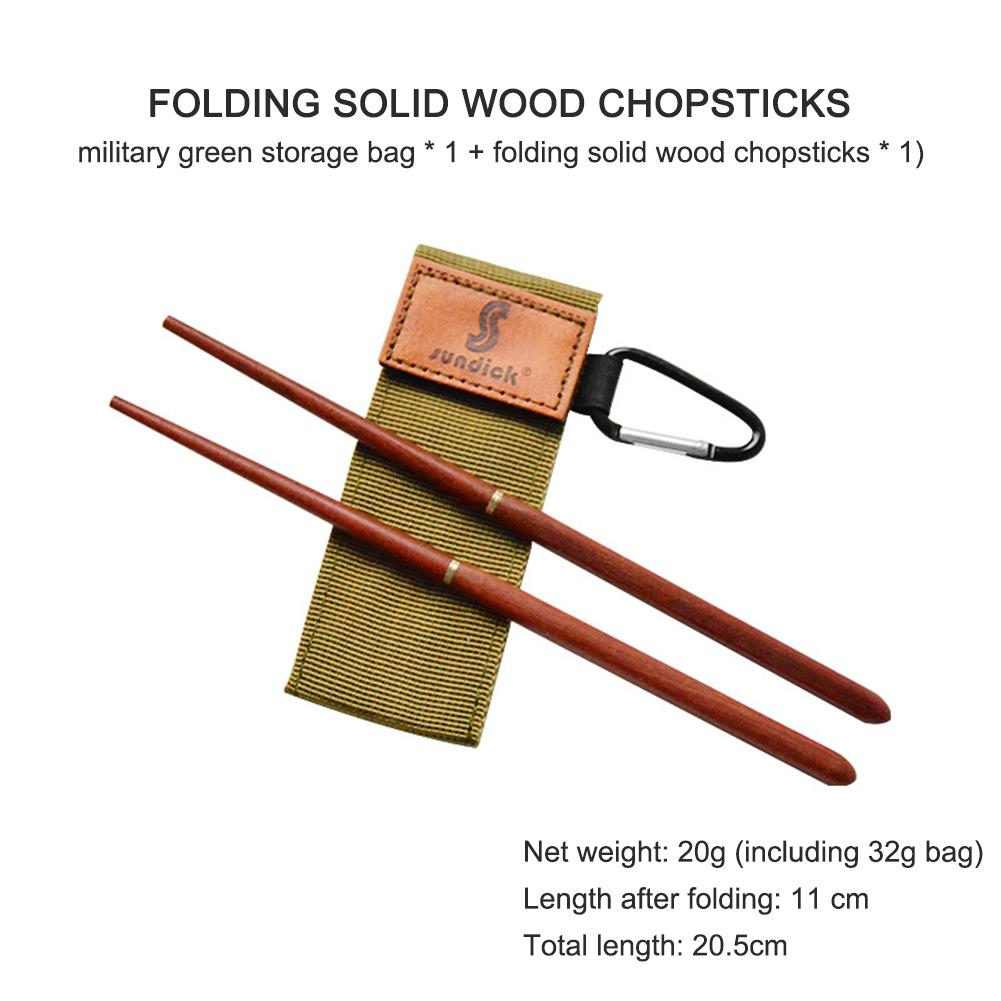 Mahogany Folding Chopsticks Outdoor Camping Picnic Travel Portable Tableware
