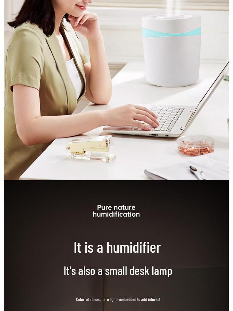 Multi-Function USB Humidifier & Aroma Diffuser with Air Purifier and Atmosphere Light for Home, Office, and Dorms.