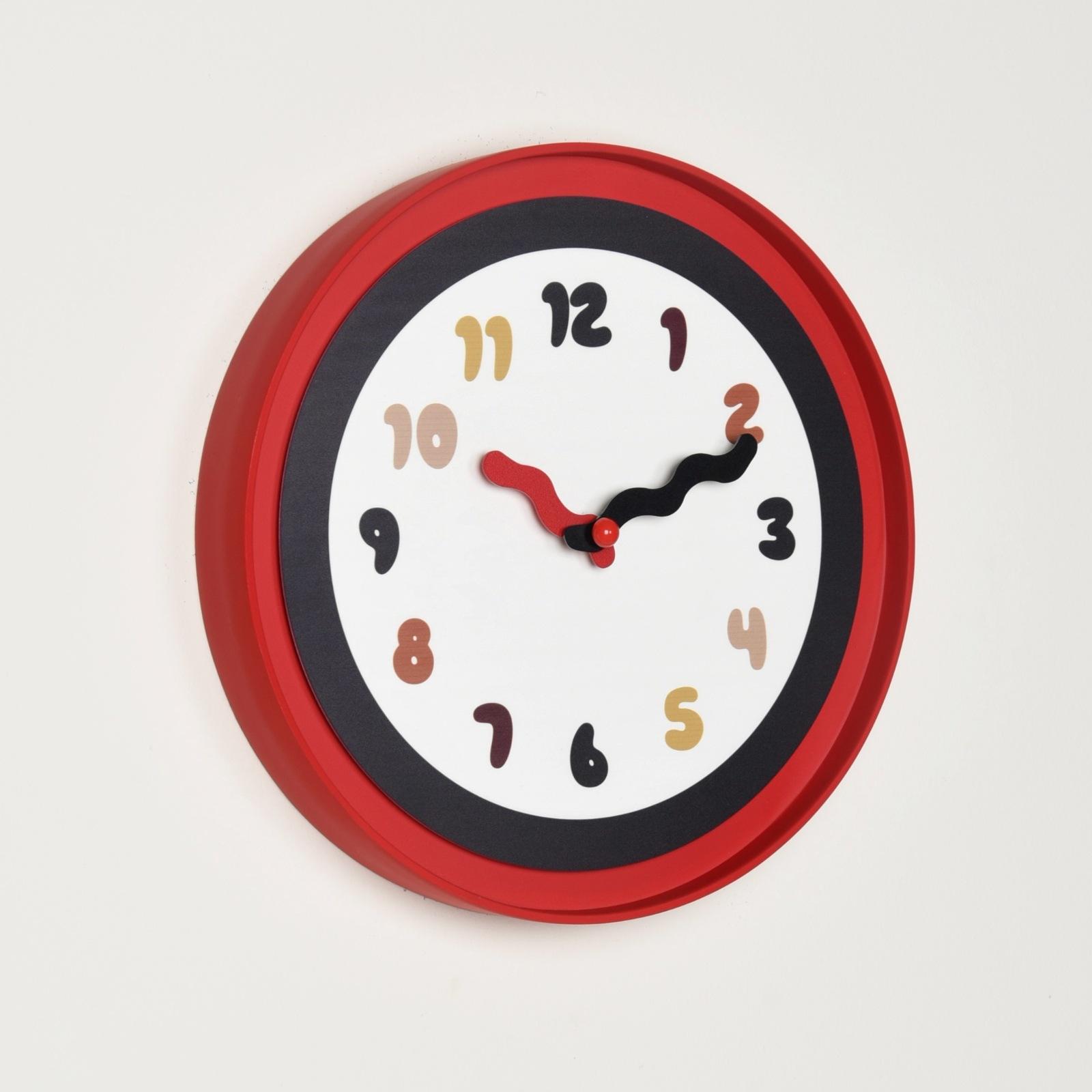 

Dopamine Retro Red Wall Clock Japanese and Korean Fashion Middle Ages Clock Quartz Clock Wall Decoration Clock Vintage Red - 30 × 30cm-1