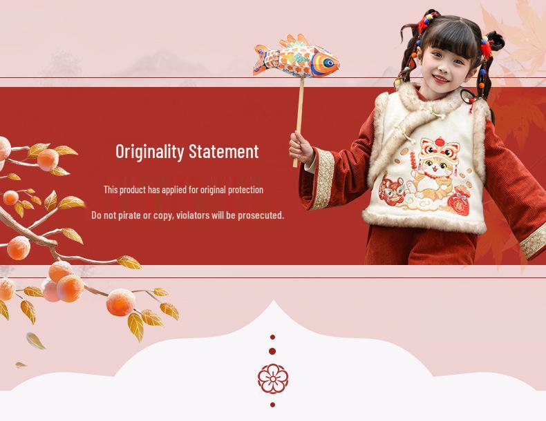 2026 Autumn/Winter Girls' Hanfu Tang Suit Set - Traditional Chinese Style with Half Skirt