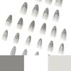 24 Pieces Wearing Nail Finished Product Christmas Snowflake Rhinestone Glitter Powder Nail Patch Press On Nails