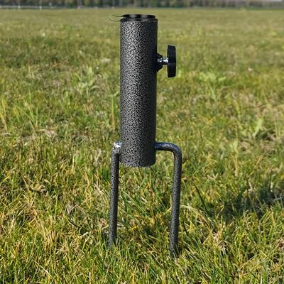 2pcs Heavy-Duty Adjustable Metal Umbrella Stand Holder - Sturdy Spiral Ground Anchor for Flag, Umbrella, Fishing Rod, Outdoor Park & Beach Use