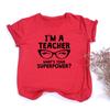 I M A Teacher What S Your Superpower Black Glasses Women Tee Shirt Pink White Clothes