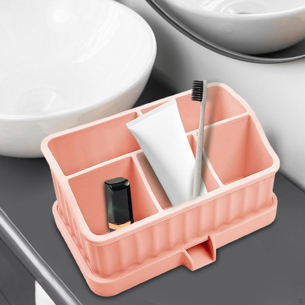 Bathroom Organizer for Electric Toothbrush, Toothpaste, And Soap Dish with Drainage