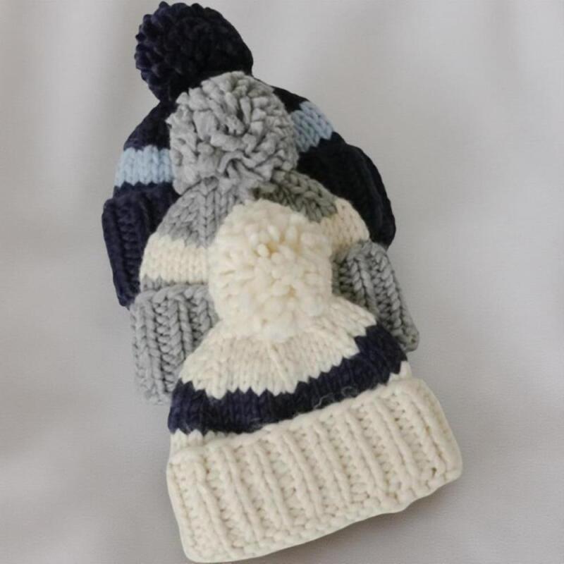 Women's Pom Pom Beanie Knit Hat Winter Wool Hat