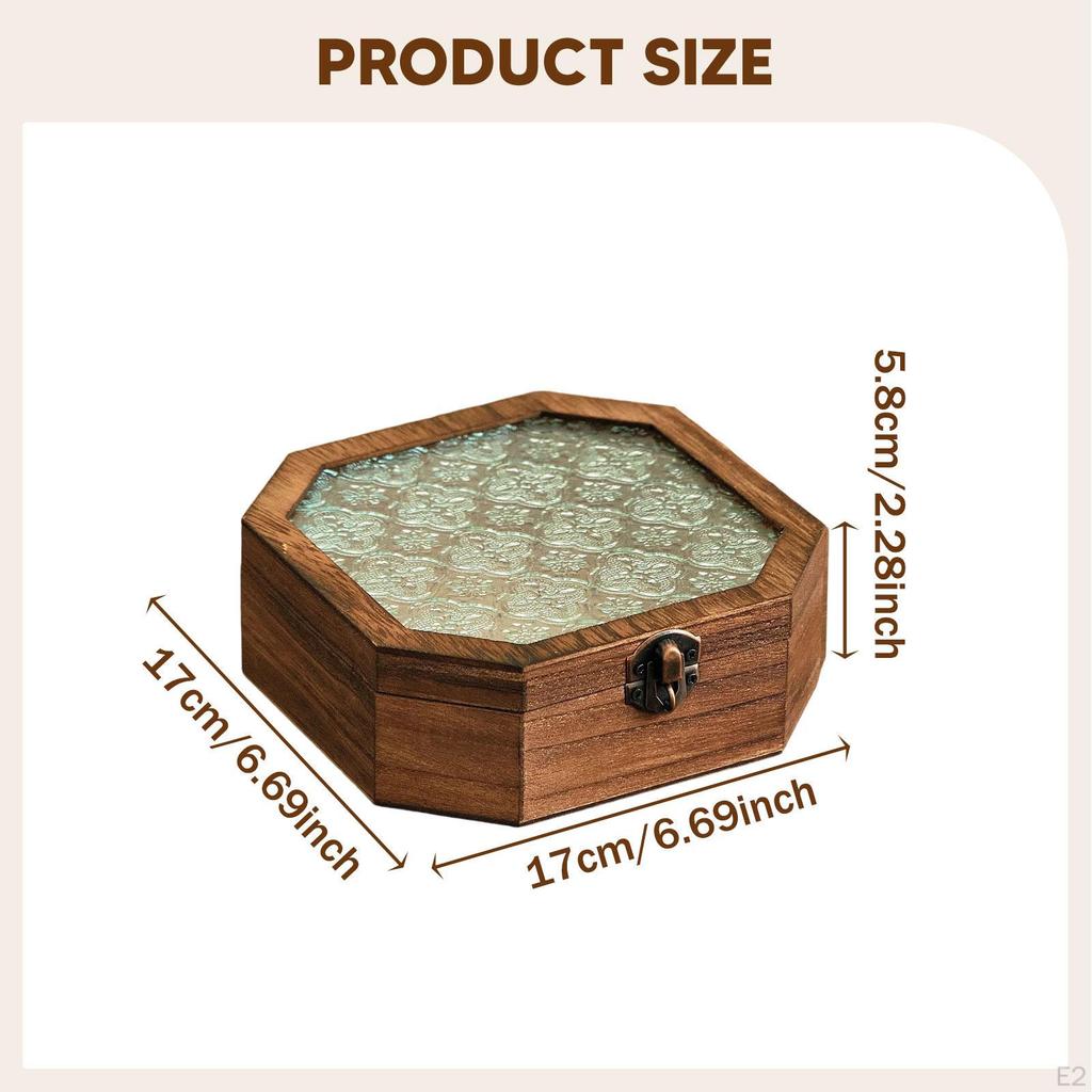 Elegant And Sturdy Wooden Jewelry Storage Box with Lid, Ideal for Earrings, Medals, Bracelets,
