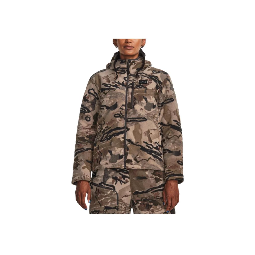 Under Armour Loose-Fit Color Block Zip-Up Hooded Jacket Women Outerwear Multicolor 1378819-989