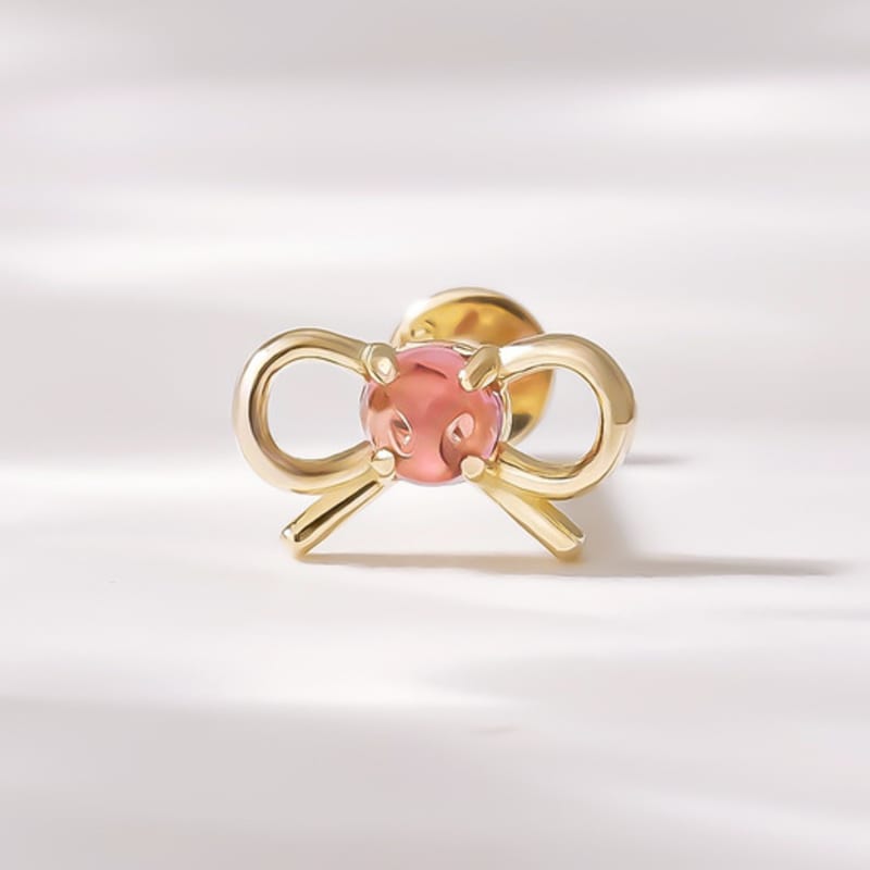 

JEWNEL 14K Natural Gemstone Point Ribbon Internal Piercing Internal piercing (1 piece)