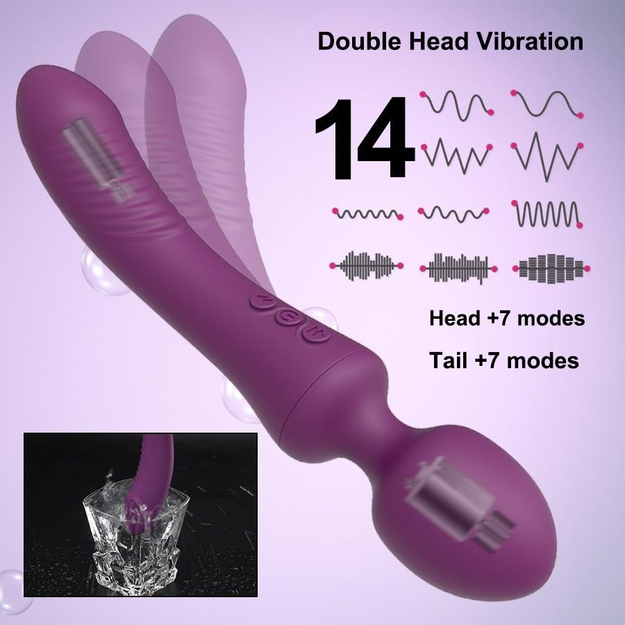 PDual-Ended USB Vibrator - Powerful G-Spot & Clit Stimulator, Rechargeable Massager for Women, Adult Sex Toy