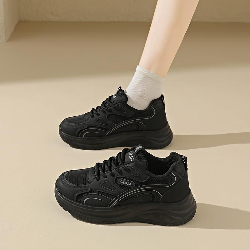 CRLAYDK Women's Platform Sneakers Casual Leather Tennis Comfort Chunky Shoes Walking Footwear Ladies Sports Trainers