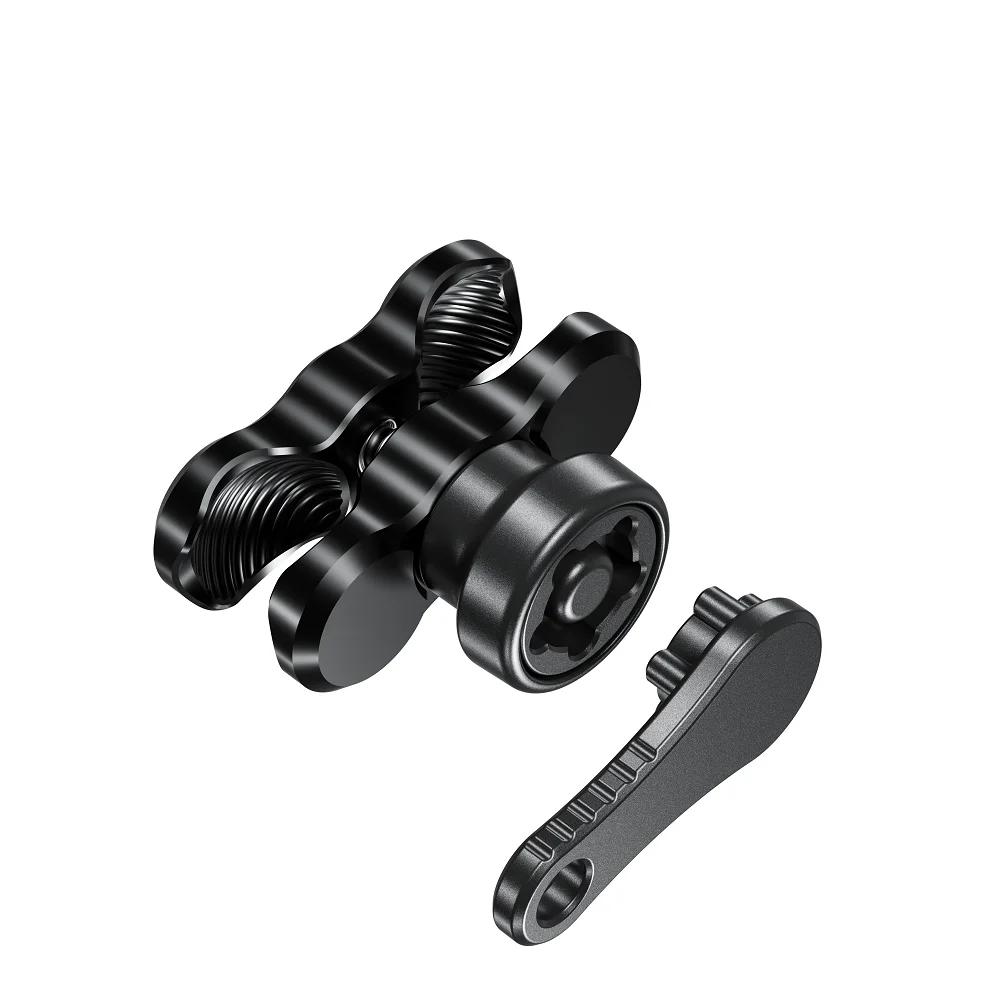 

6 см 9 см противоугонная двойная розетка из алюминиевого сплава, совместимая с креплениями, 1 шаровой компонент, держатель для телефона для велосипеда, мотоцикла