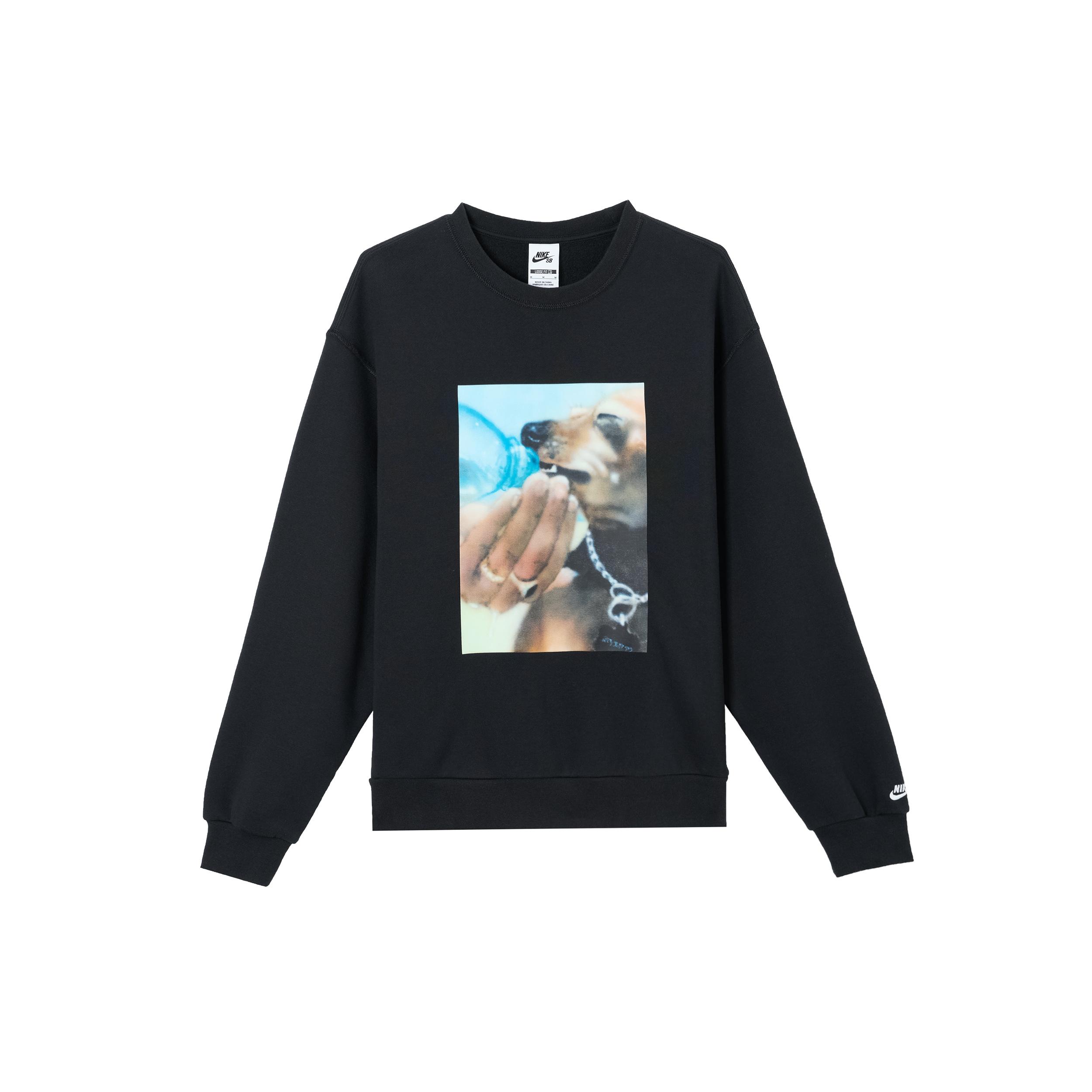 Nike SB Skate Fleece Crewneck Sweatshirt Asia Sizing Black Men s HQ3038-010 L
