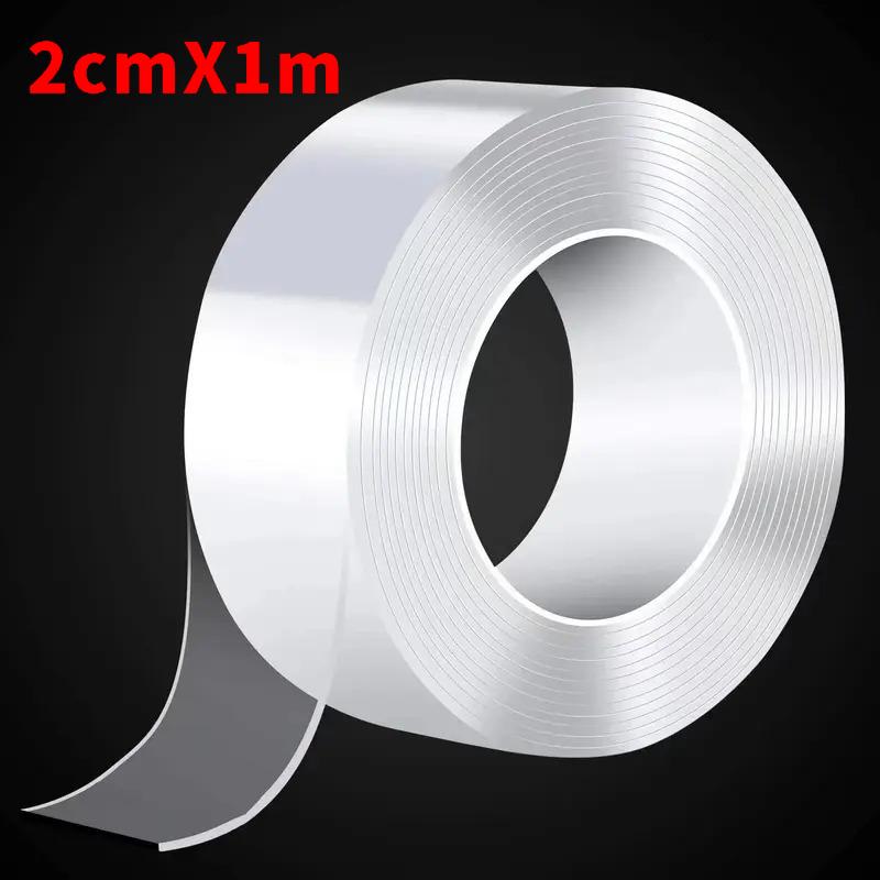 1-5M Transparent Reusable Nano Double-Sided Tape, 2cm Seamless Super Strong Adhesive for Nail-Free Installation