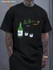 Novelty Soju Glass Hangul Print Unisexs Soft Cotton Loose Fit Crew Neck T Shirt Holiday Bar Daily Casual Outfit Tops For Teen Guys