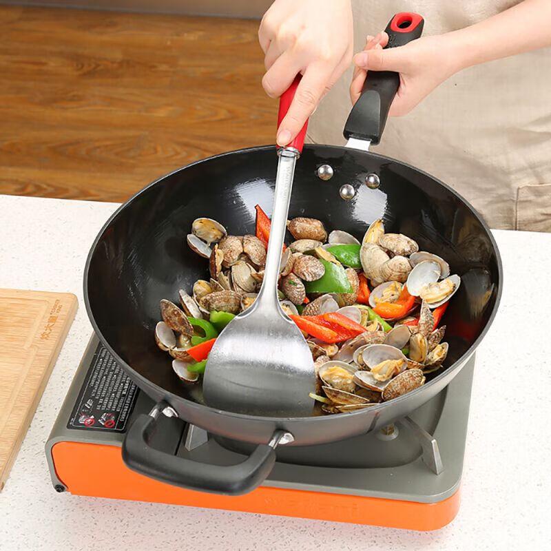 COOKER KING 32cm Uncoated Cast Iron Wok