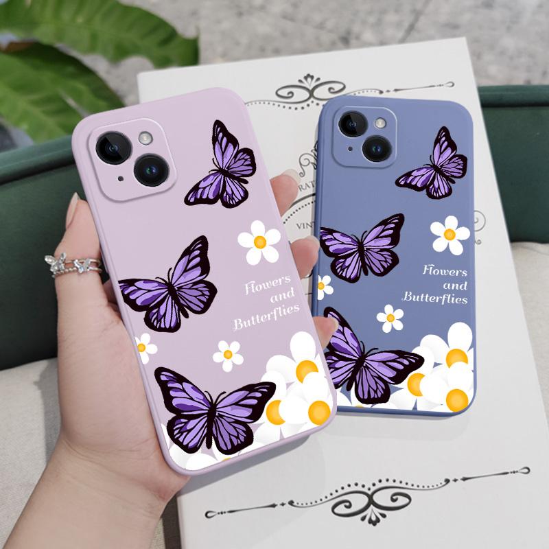 Garden Butterflies Phone Case For iPhone 15 14 13 12 11 Plus Pro Max Mini X XR XS SE2020 8 7 6 6S Plus Cover