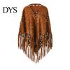 Classic Women Shawl Warm Fabric Solid Color Versatile Hollow Skin-friendly Tassels Hem Winter Scarf Comfortable Wrap Accessory