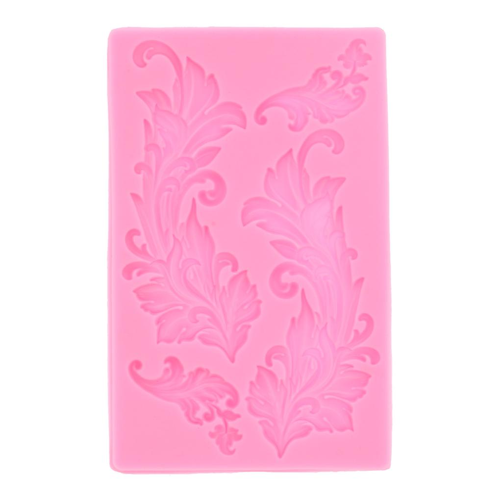 Embossed Silicone Mold Tree Leaf Pattern Chocolate Cake Mold for Home Kitchen BakeryPink