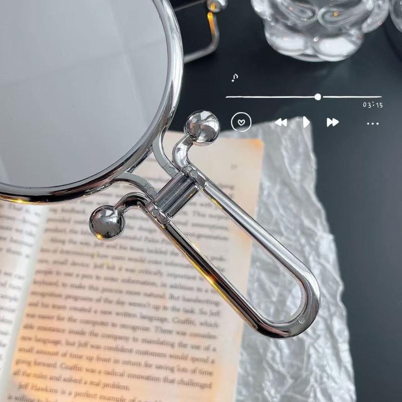 2X/5X/10X Magnification Foldable Mirror Double-Sided Portable Mirror 360° Rotation Handheld Mirror Table Standing Makeup Tool