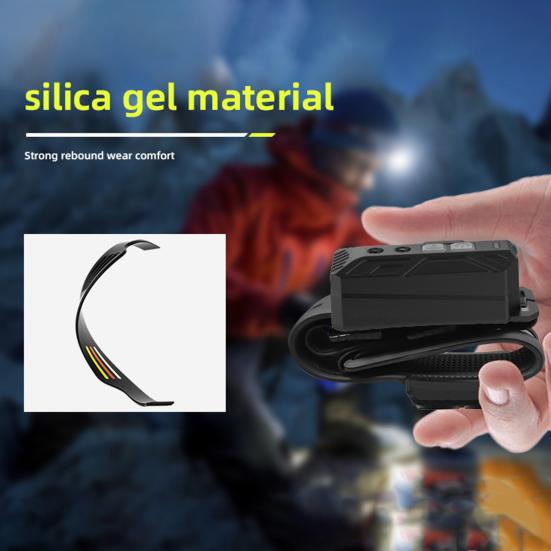 Outdoor LED Headlamp Rechargeable with Sensor Control Adjustable Headband High-brightness Manual Mode Headlamp
