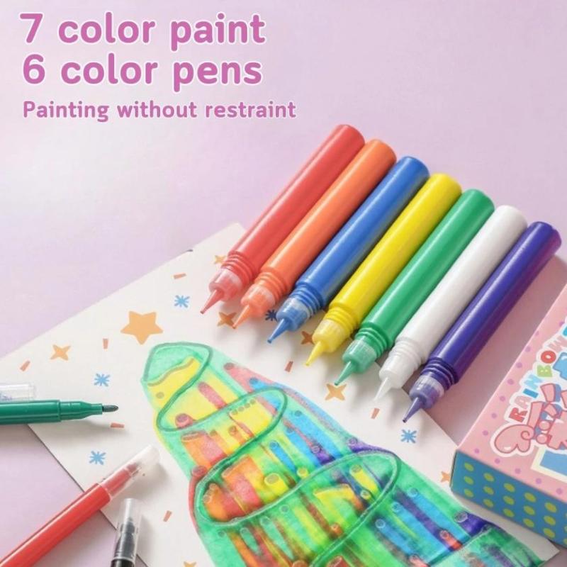 35Pcs Squeegee Art Kids Paint Kit, Diy Material Magic Reveal Rainbow Scratch Art