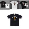T-shirt a maniche corte con stampa di scimmia a cartoni animati per adolescenti, abbigliamento casual