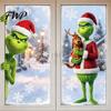 Removable Glass Stickers 2Pcs Christmas Window Sticker Decorations, Winter Clings, Reusable Festival Adhesives Seasonal with Snowflake Decals for Door