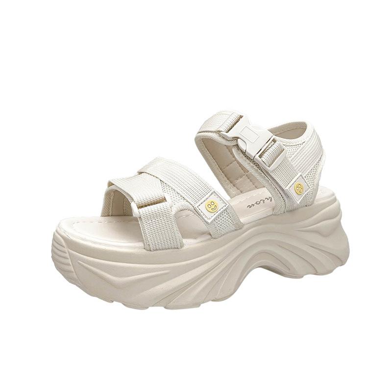 

Женские босоножки на каблуке в спортивном стиле, летние, новые, модные, бисквитные, на толстой подошве, популярные в Интернете, пляжные, повседневные 39 бежевый