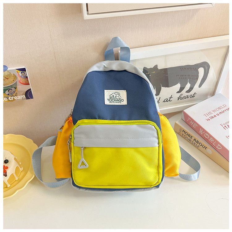 

Корейская версия супер милого дофаминового детского рюкзака для детского сада, тонкий рюкзак для прогулок, детский легкий рюкзак синий