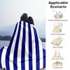 1PC Stripes, NavyOutdoor Flannel Blanket - Soft Plush Decor for Picnics, Camping, Bedroom, Playroom, Office, or Lunch Break 1355A