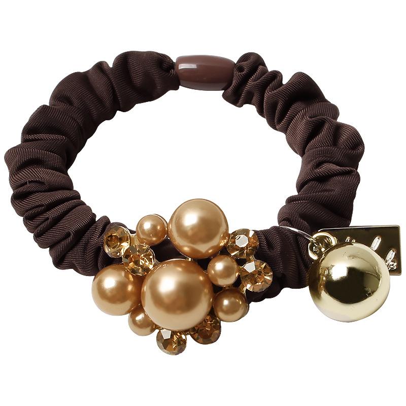 Perle Strass Retro Damen Stirnband & Pferdeschwanz Scrunchie Set